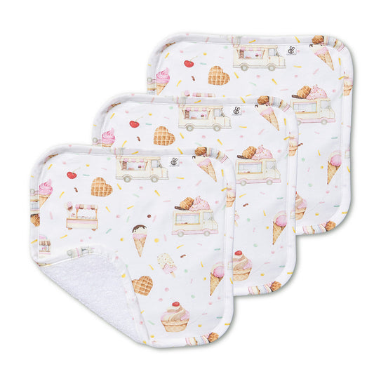 Snuggle Hunny - Ice Creams Organic Wash Cloths - 3 Pack