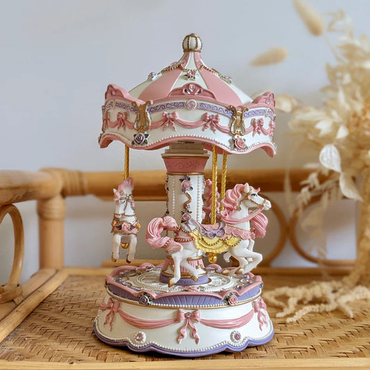 Pastel Spinning Horse Carousel With Music