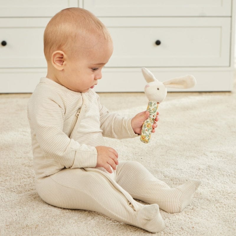 Jiggle & Giggle - Floral Bunny Stick Rattle