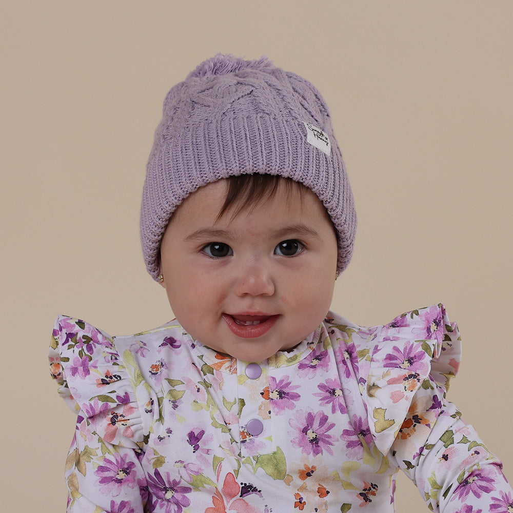 Snuggle Hunny - Lavender Organic Baby Knit Beanie