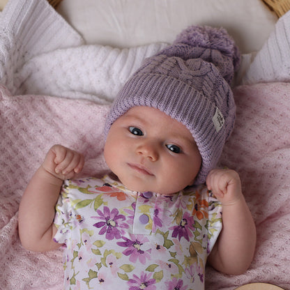 Snuggle Hunny - Lavender Organic Baby Knit Beanie
