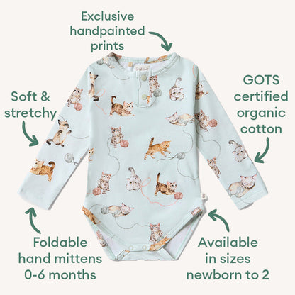 Snuggle Hunny Kittens Long Sleeve Organic Bodysuit