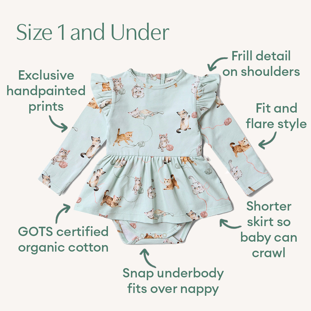 Snuggle Hunny Kittens Long Sleeve Organic Dress