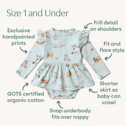 Snuggle Hunny Kittens Long Sleeve Organic Dress