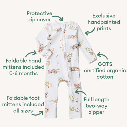 Snuggle Hunny - Koala Organic Snugglesuit Convertible Romper