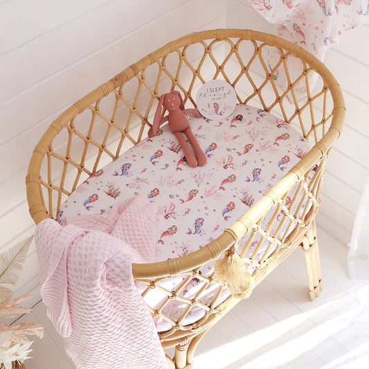 Snuggle Hunny - Mermaid Organic Bassinet Sheet / Change Pad Cover