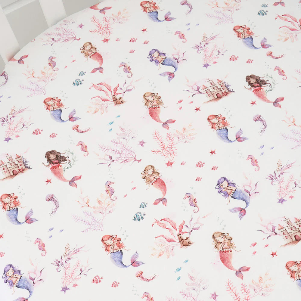 Snuggle Hunny - Mermaid Organic Bassinet Sheet / Change Pad Cover