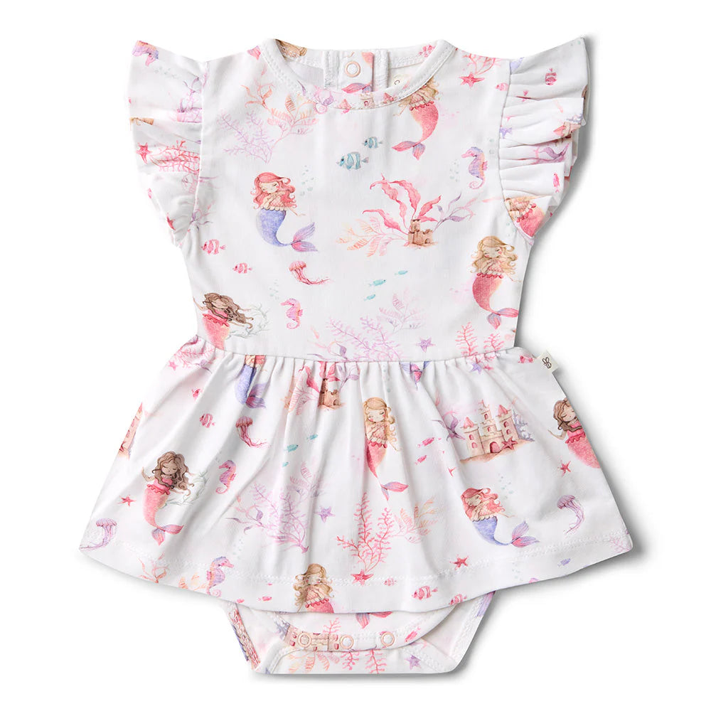 Snuggle Hunny - Mermaid Short Sleeve Organic Dress