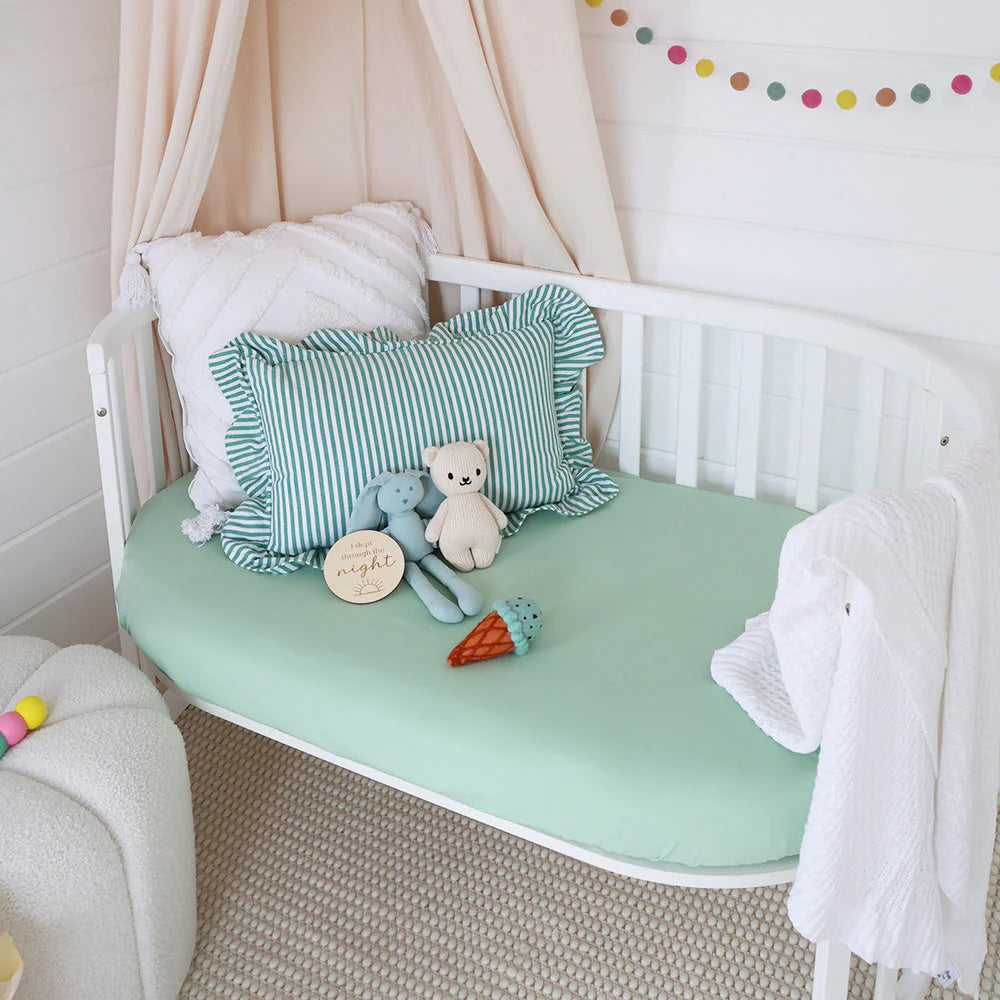Mint Organic Fitted Cot Sheet
