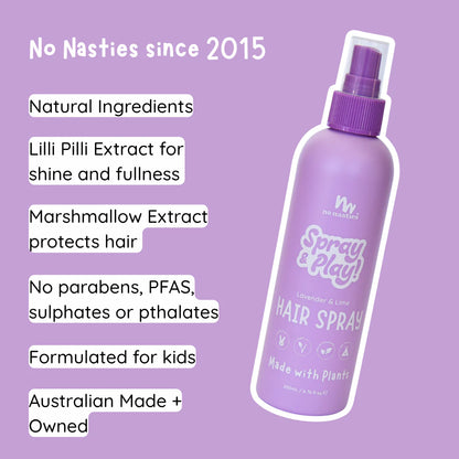 no nasties - Plant Based Alcohol Free Hair Spray in Calming Lavender and Fresh Lime | 200ml