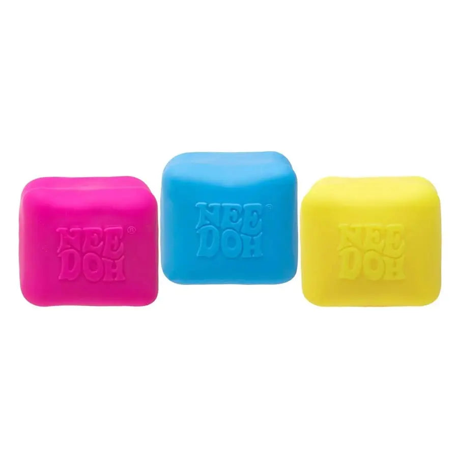 Schylling NeeDoh Colour Change Cube in pink, blue and yellow