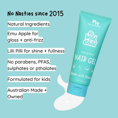 no nasties - Natural Plant Based Hair Gel in Zesty Lime and Fresh Mint | 125ml