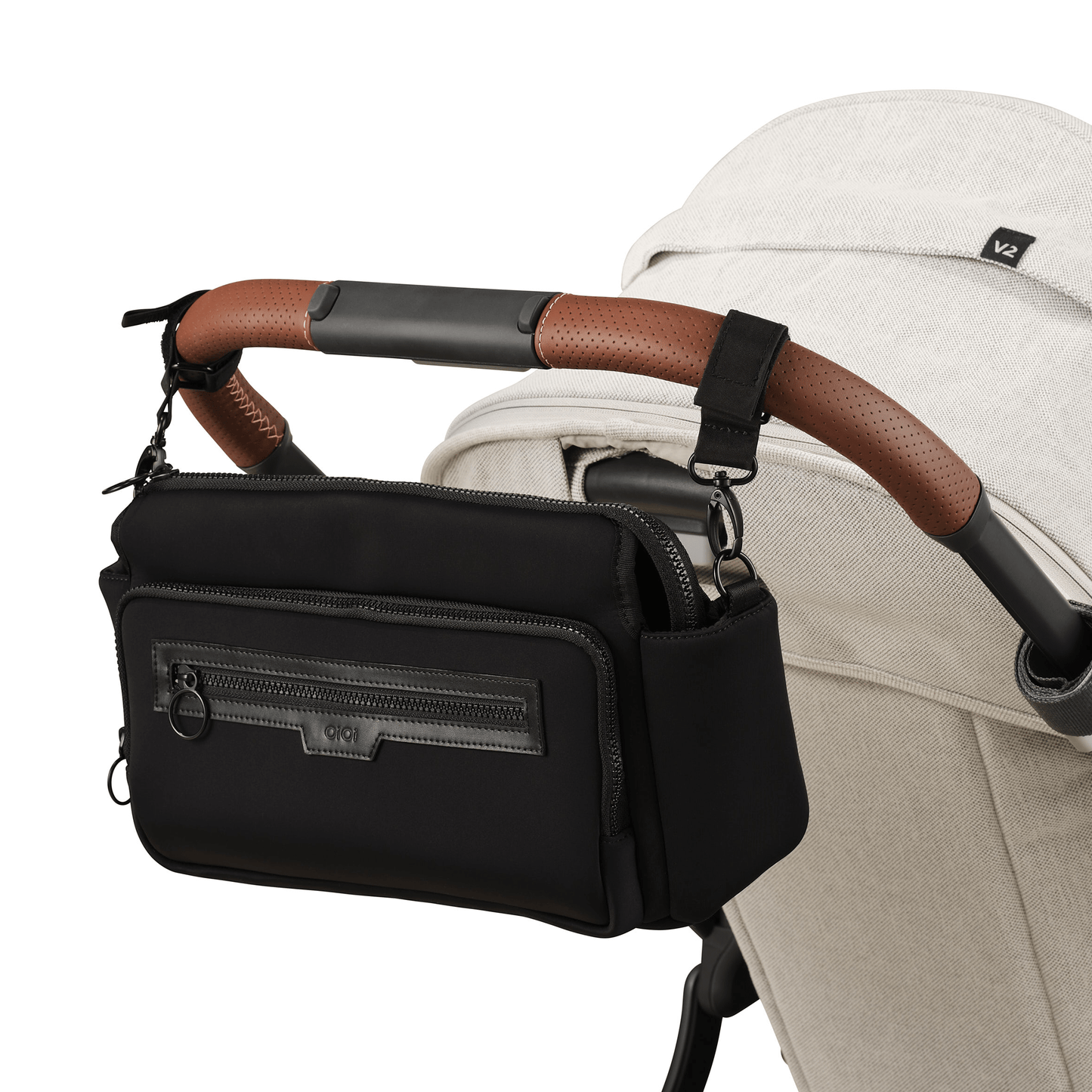 OiOi - Multitasker Pram Caddy 2.0 - Black Neoprene
