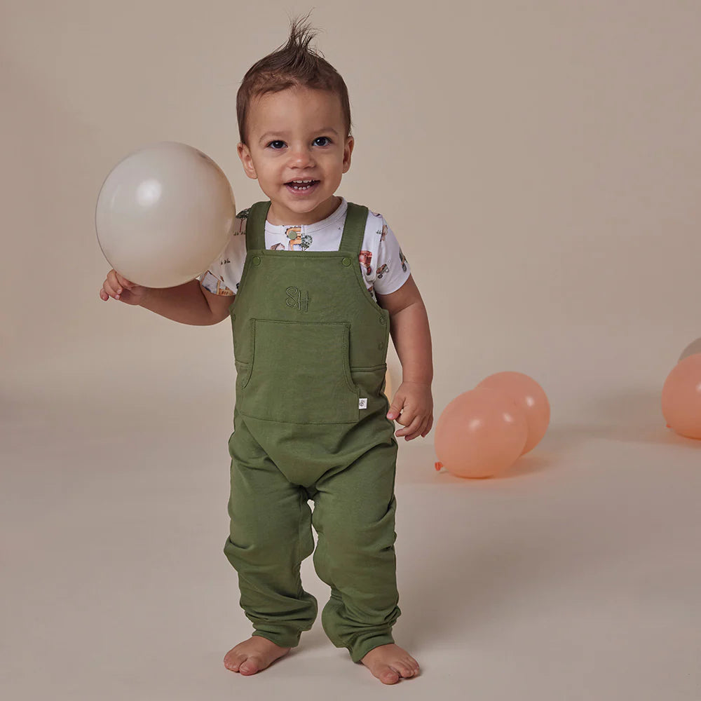 Snuggle Hunny - Olive Organic Joey Overalls