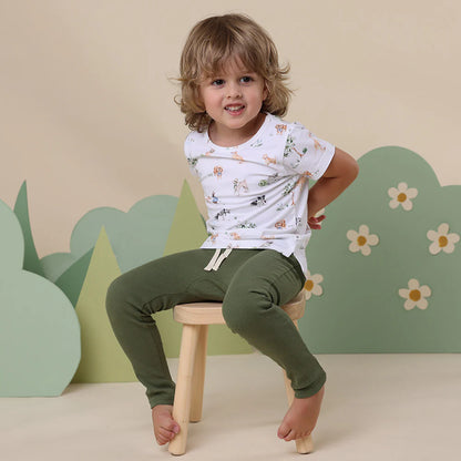 Snuggle Hunny - Olive Ribbed Organic Pants