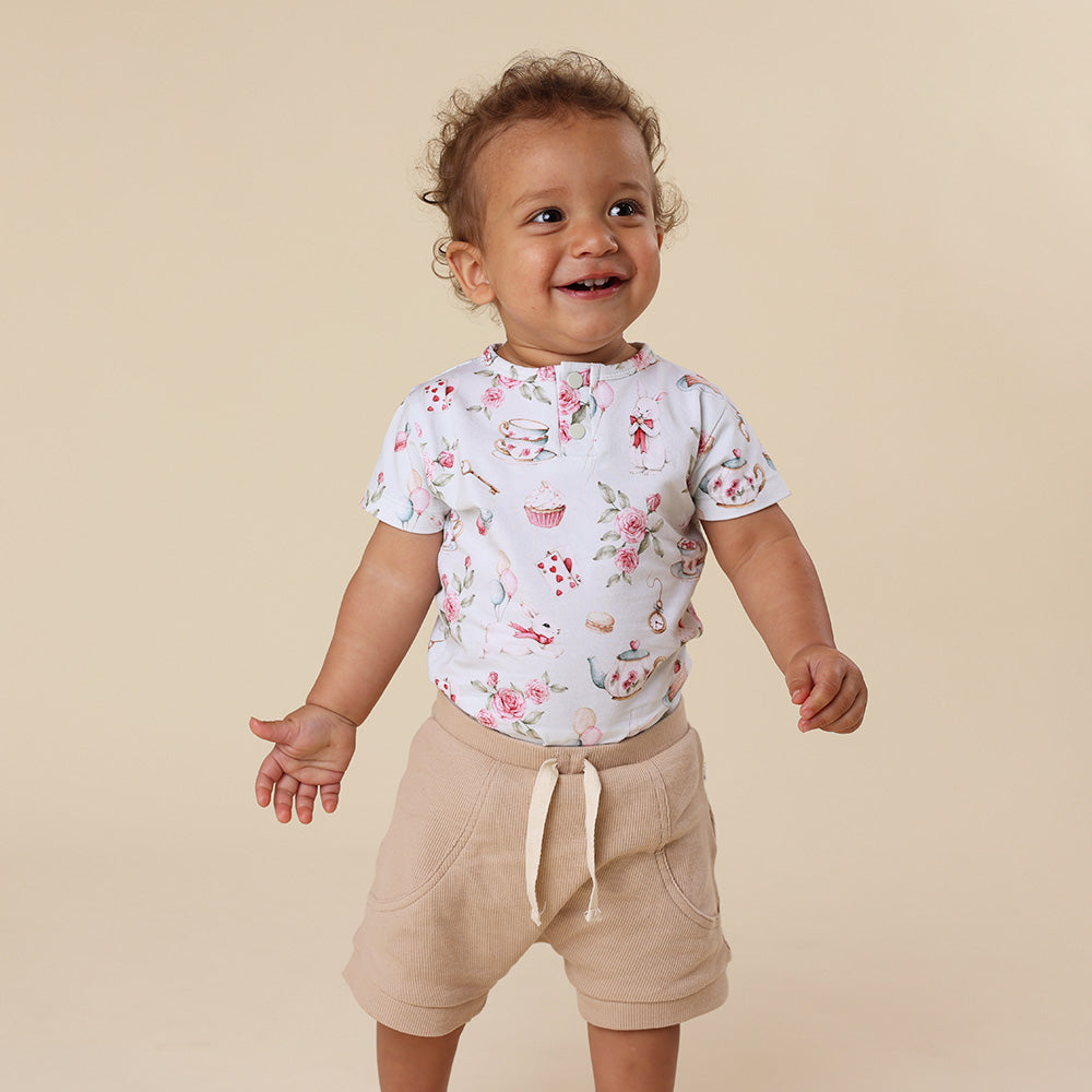 Snuggle Hunny Pebble organic shorts lifestyle