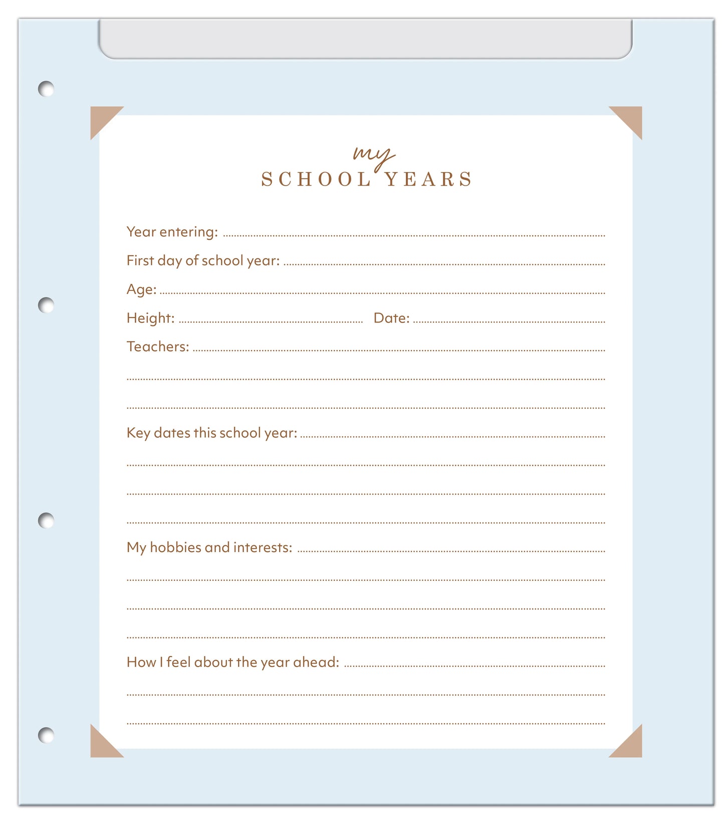 Lake Press - My School Years Journal