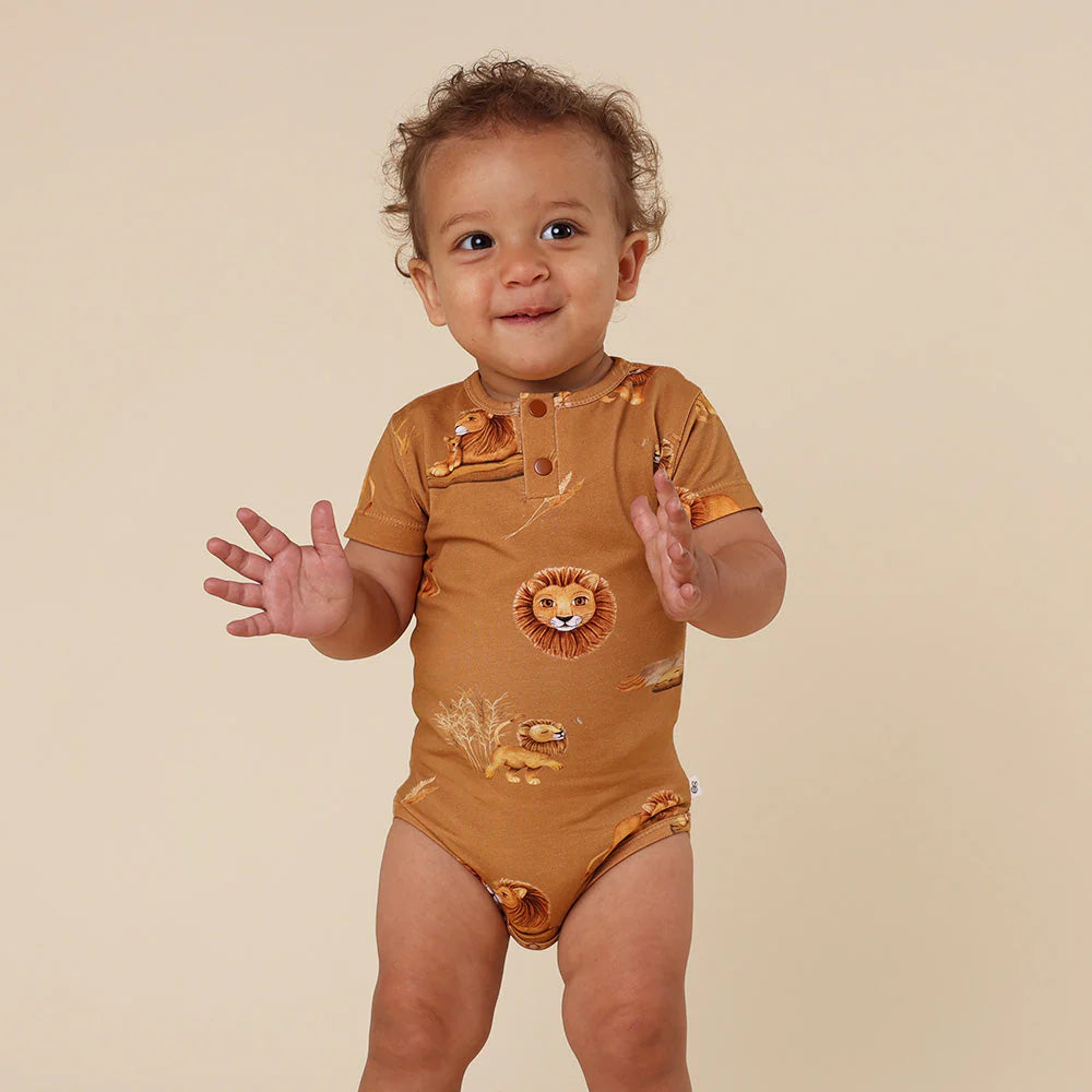 Snuggle Hunny - Roar Short Sleeve Organic Bodysuit