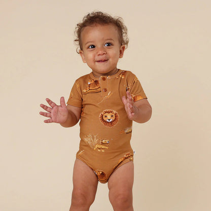 Snuggle Hunny - Roar Short Sleeve Organic Bodysuit