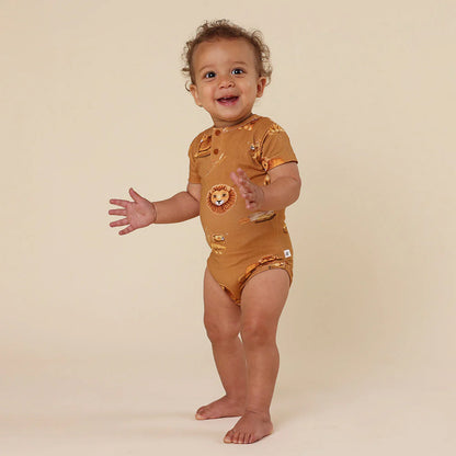 Snuggle Hunny - Roar Short Sleeve Organic Bodysuit