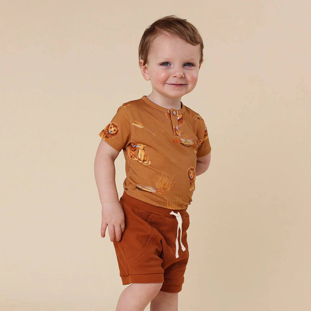 Snuggle Hunny - Roar Short Sleeve Organic Bodysuit