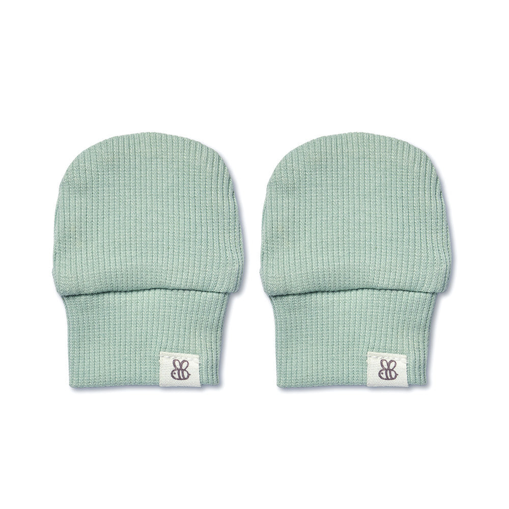 Sage Organic Cotton Rib Mittens