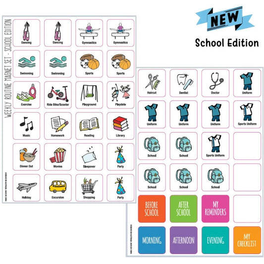 Weekly Routine Magnet Set - School Edition