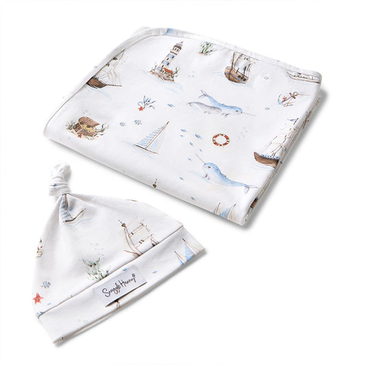 Set Sail Jersey Wrap & Beanie Set