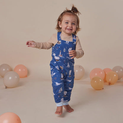 Snuggle Hunny Set Sail Organic Snuggle Overalls