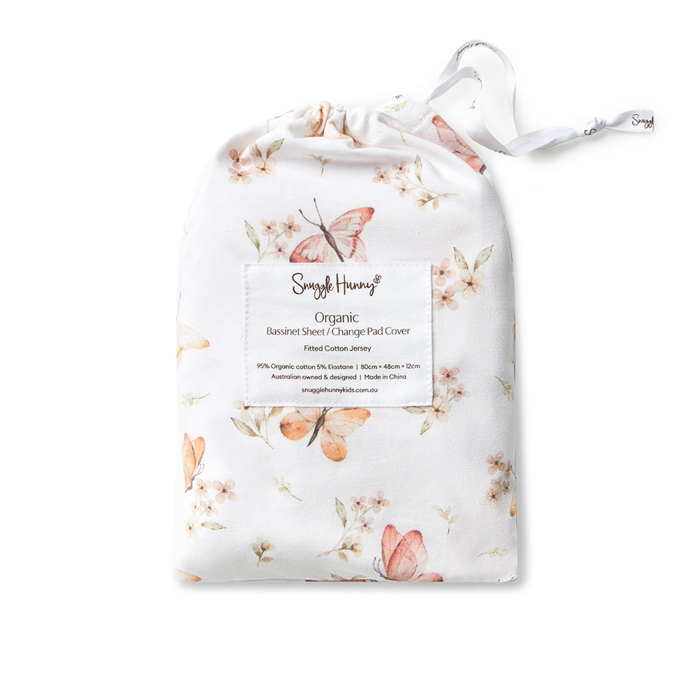 Snuggle Hunny Butterfly Bassinet Sheet / Change Pad Cover