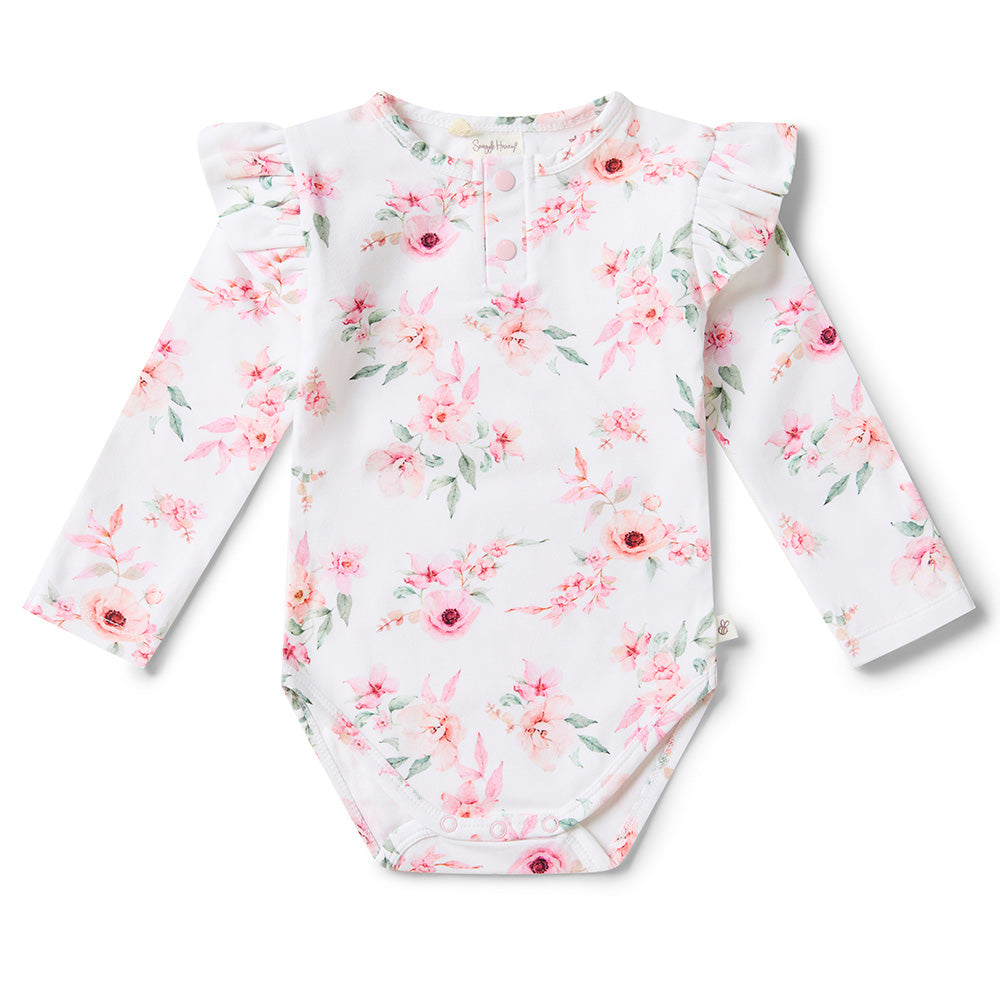Snuggle Hunny Camille Long Sleeve Organic Bodysuit with Frill