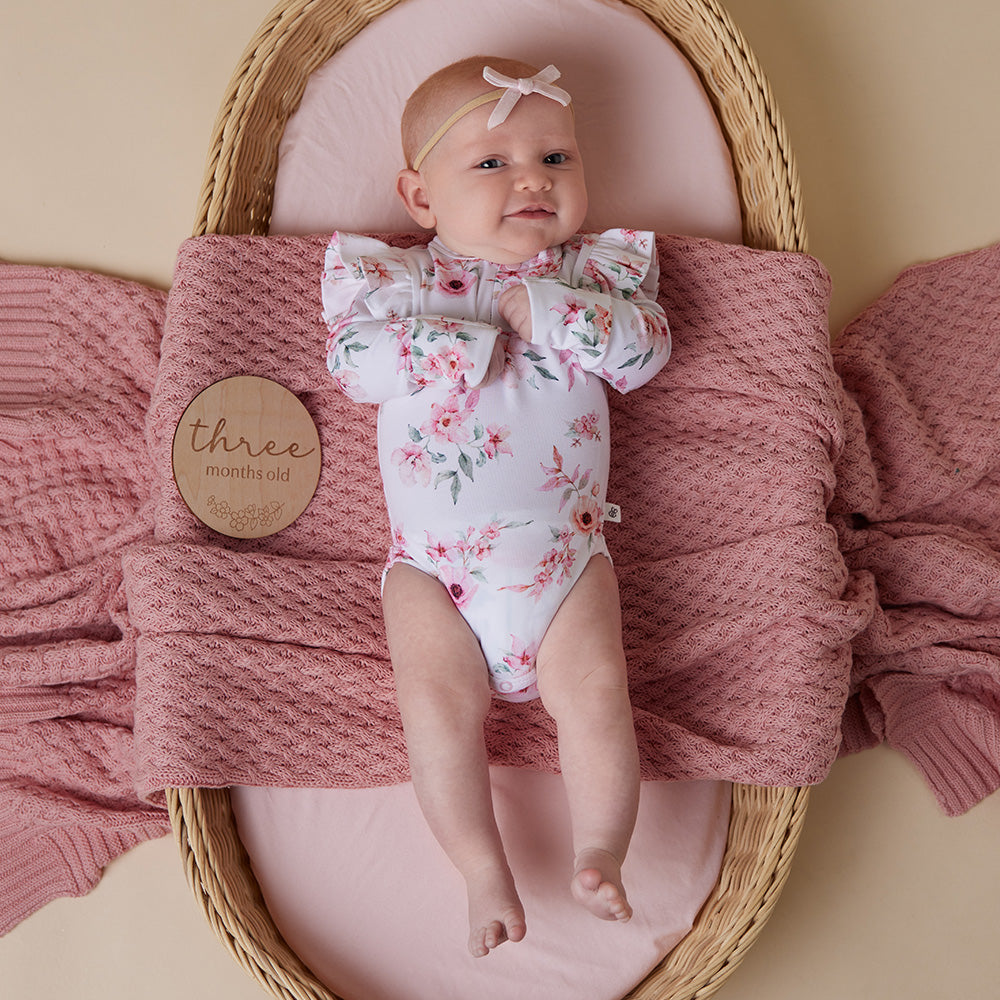 Snuggle Hunny Camille Long Sleeve Organic Bodysuit with Frill