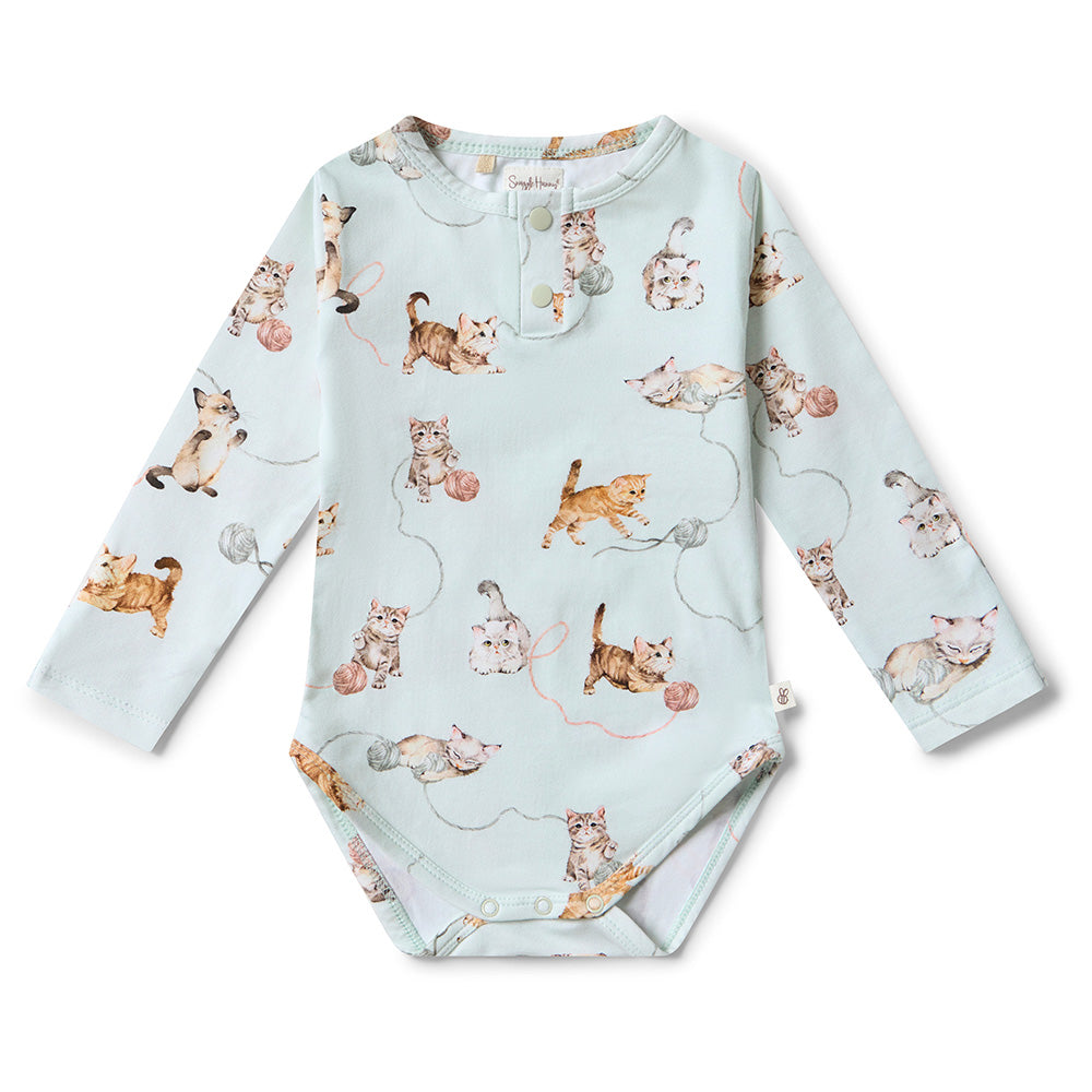 Snuggle Hunny Kittens Long Sleeve Organic Bodysuit