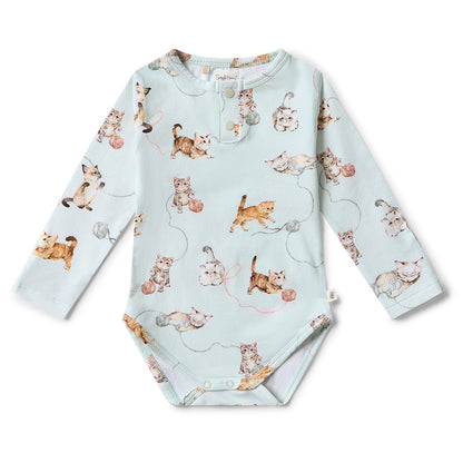 Snuggle Hunny Kittens Long Sleeve Organic Bodysuit