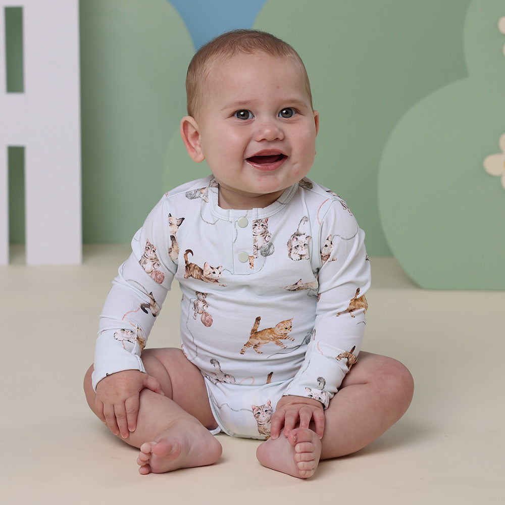 Snuggle Hunny Kittens Long Sleeve Organic Bodysuit