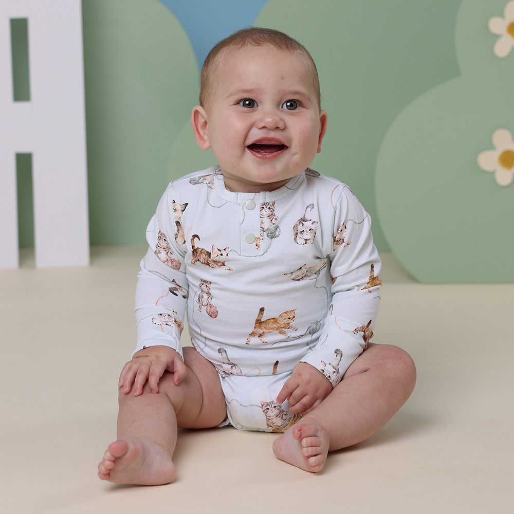 Snuggle Hunny Kittens Long Sleeve Organic Bodysuit