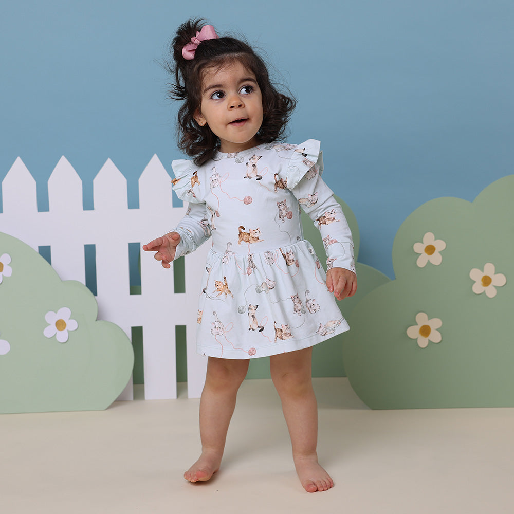 Snuggle Hunny Kittens Long Sleeve Organic Dress