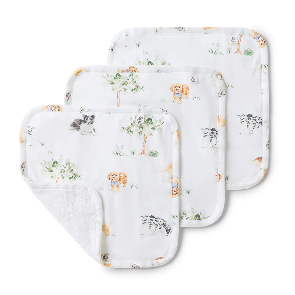 Snuggle Hunny - Dog Park Organic Wash Cloths - 3 Pack
