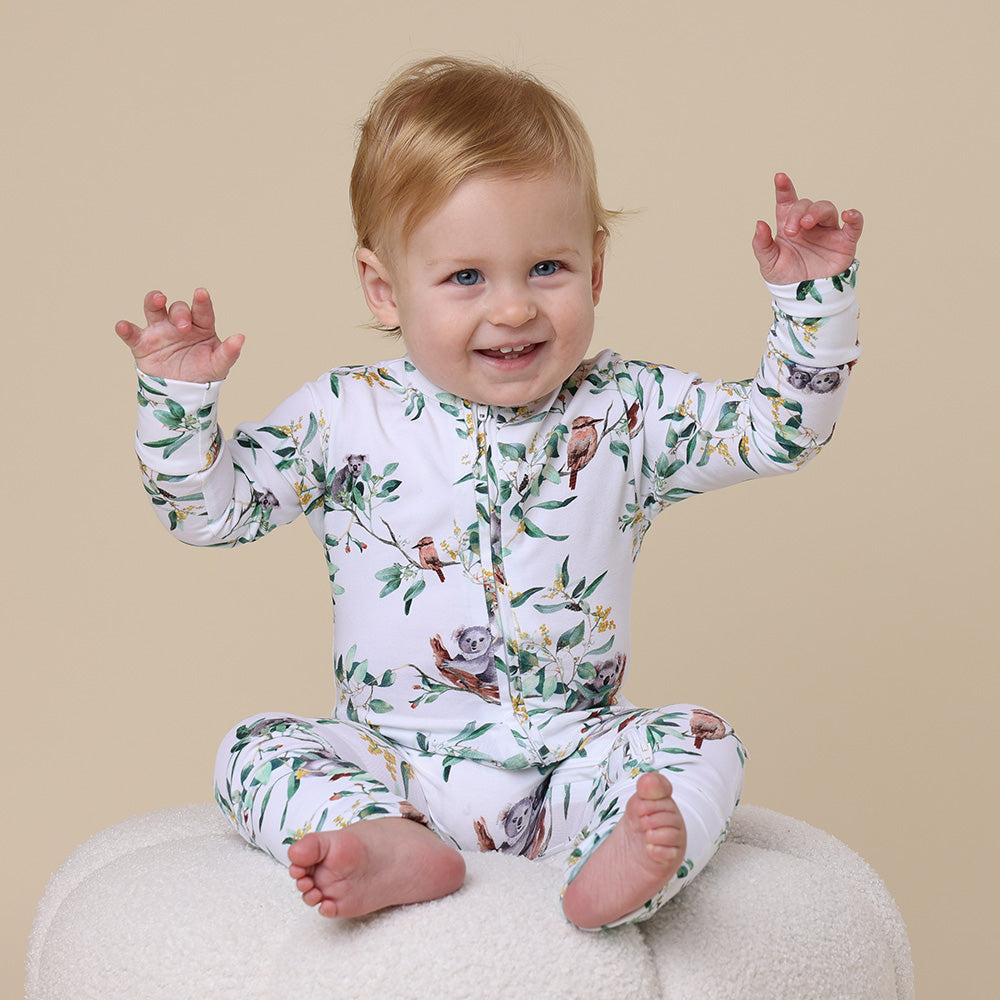 Snuggle Hunny - Eucalypt Organic Snugglesuit Convertible Romper
