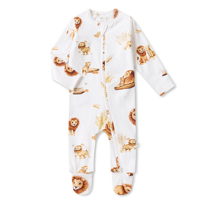 Snuggle Hunny Lion Organic Snuggle Sleepsuit Zip Footie