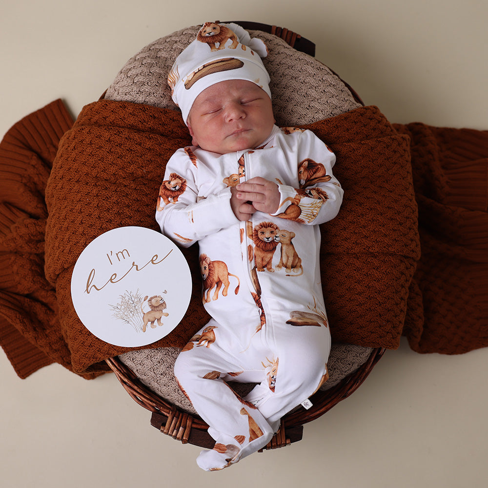 Snuggle Hunny Lion Organic Snuggle Sleepsuit Zip Footie