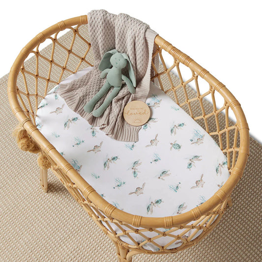Snuggle Hunny - Turtle Organic Bassinet Sheet / Change Pad Cover