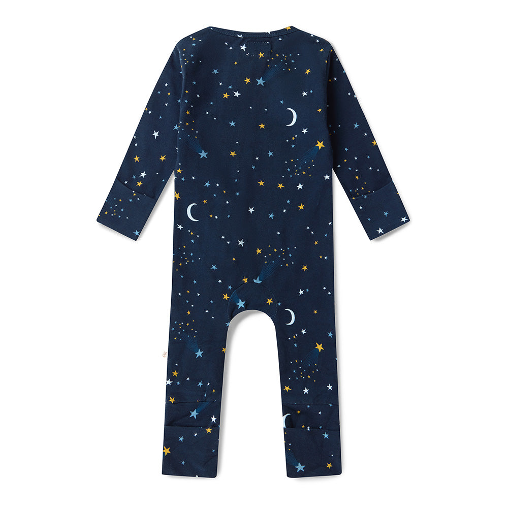 Starry Night Snugglesuit flatlay back