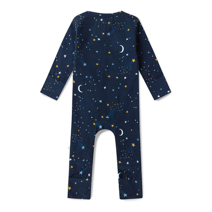 Starry Night Snugglesuit flatlay back