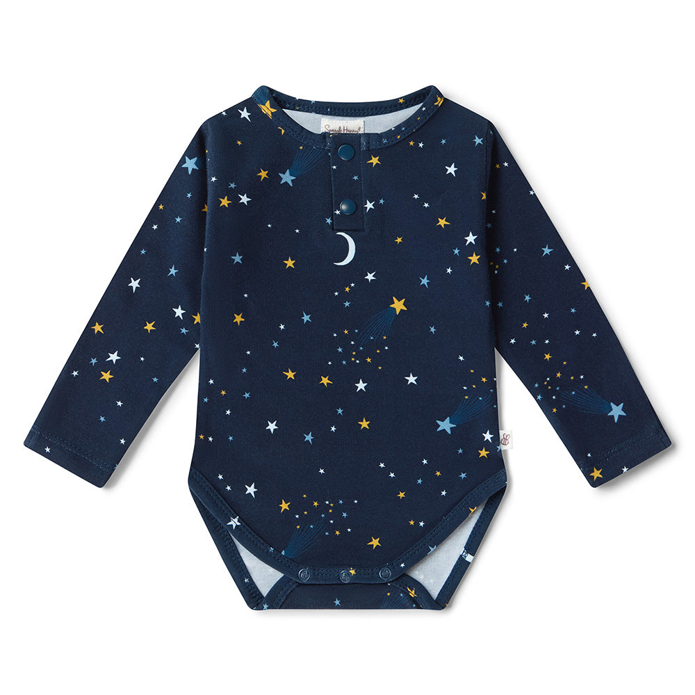 Starry Night LS Bodysuit flatlay front