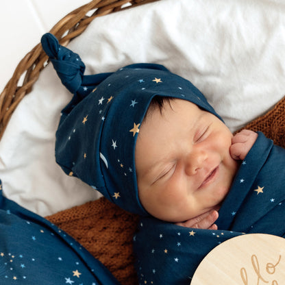 Starry Night Knotted Beanie