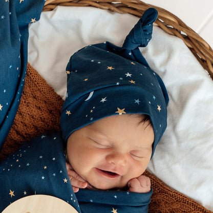 Starry Night Knotted Beanie