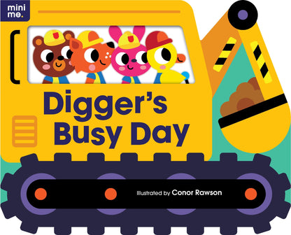 Diggers Busy Day shaped board book cover