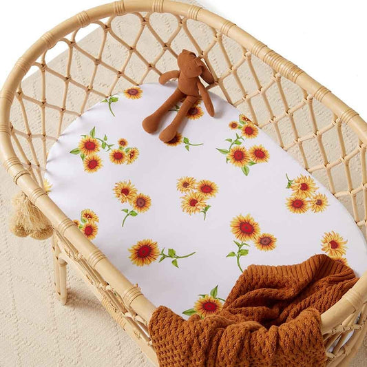 Snuggle Hunny - Sunflower Organic Bassinet Sheet / Change Pad Cover