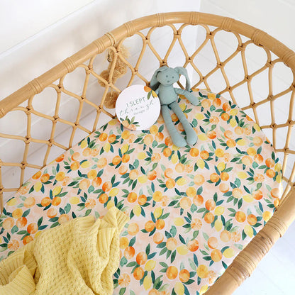 Snuggle Hunny - Sunny Citrus Organic Bassinet Sheet / Change Pad Cover